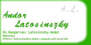 andor latosinszky business card